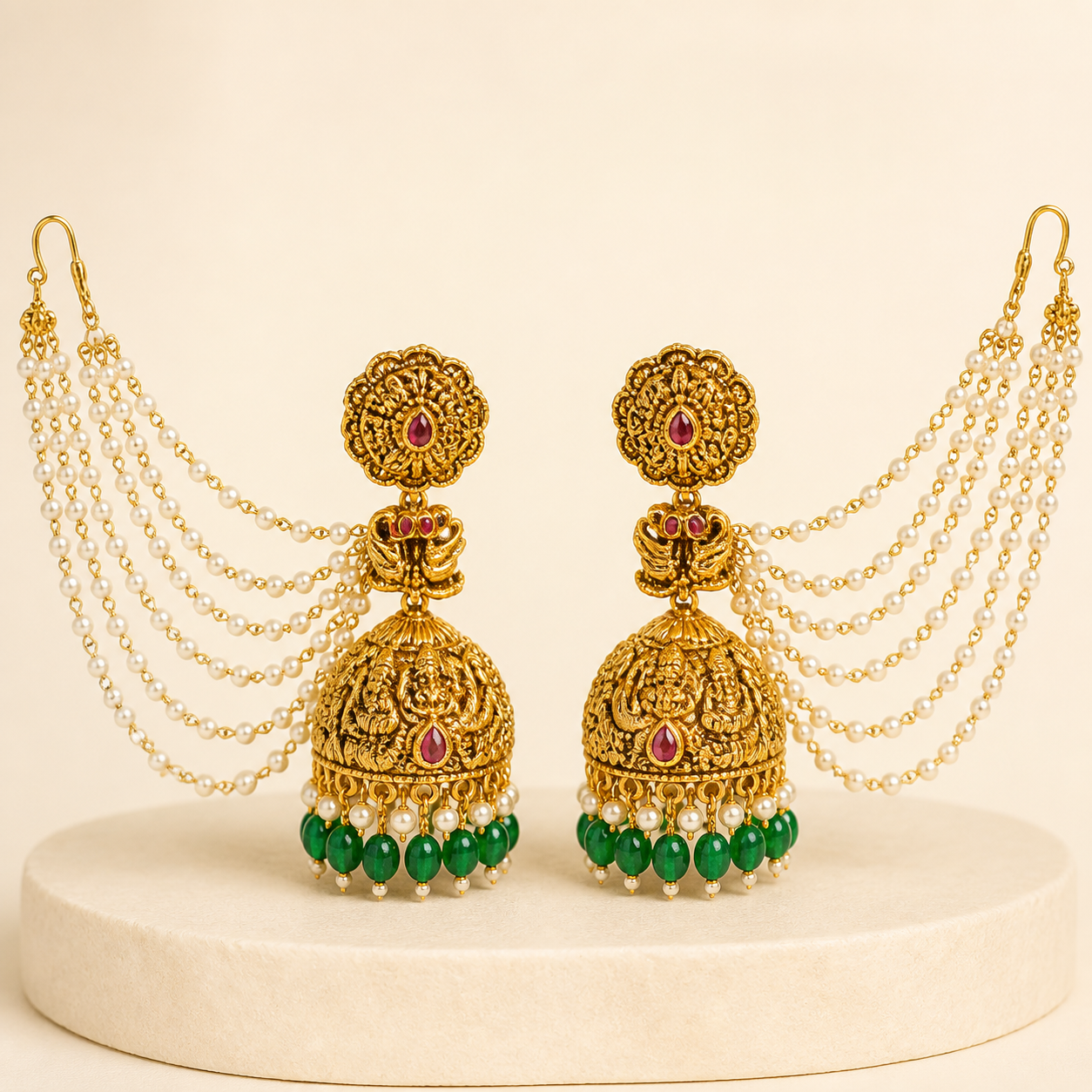 Sriya Jhumka Ear-Chain Set
